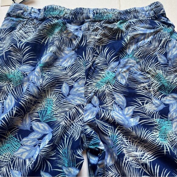 Carribbean Joe Women's Capris Blue TurquoiseLleaf Print Size Medium - Picture 9 of 9